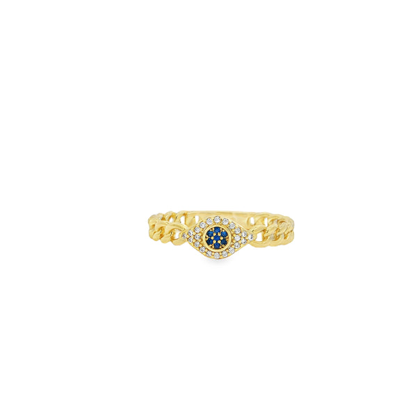 04787 Anillo ojo esalbones dorado talla 7