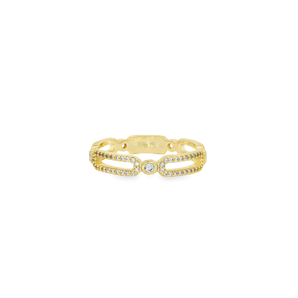 04790 Anillo rectangulos y bezels dorado talla 7