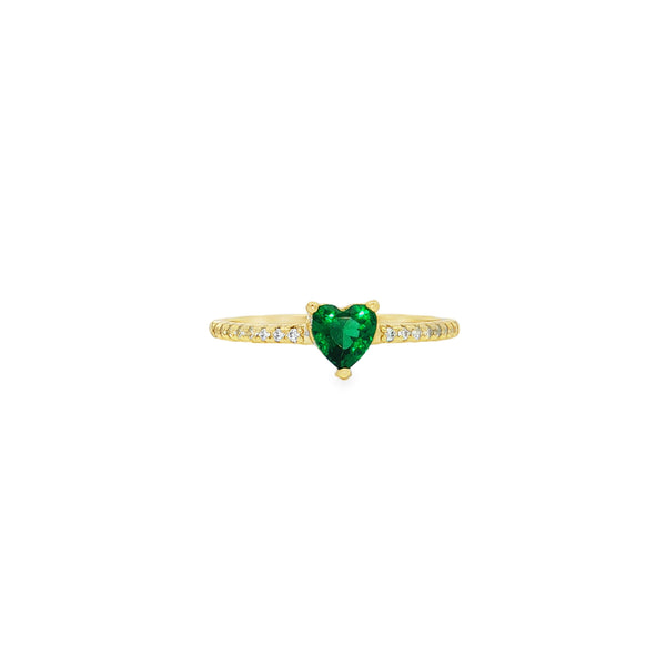 04822 Anillo corazon verde talla 7