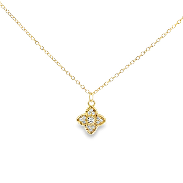 04857 Collar dije flor cuatro petalos