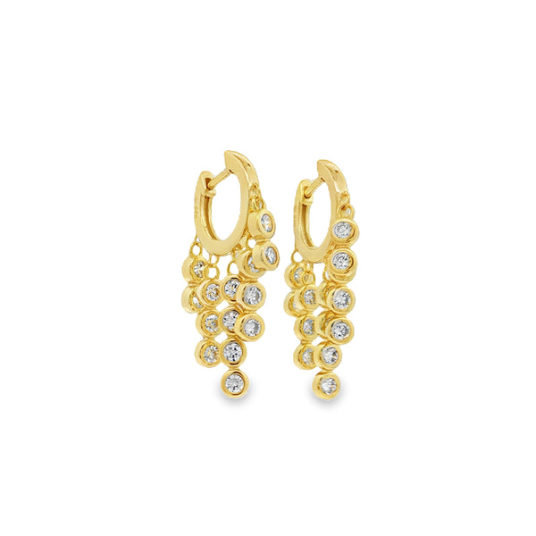 04871 Arracadas cadenas de bezels dorado