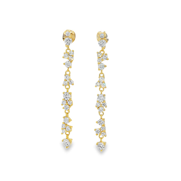 04851 Aretes largos zirconias dordado