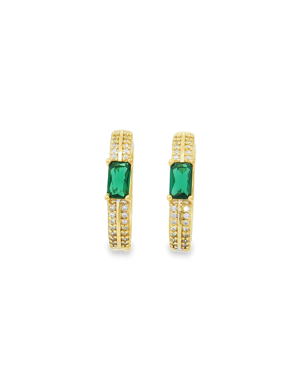 04850 Arracadas baguettes verde