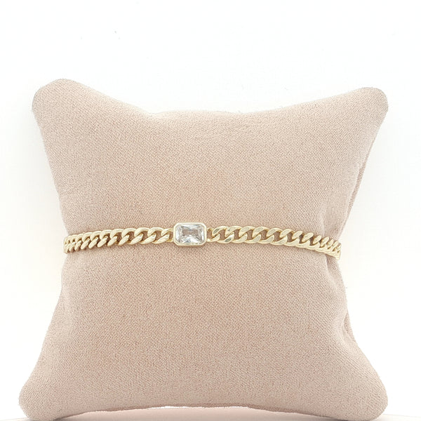 04796 Pulsera rectangulo dorada