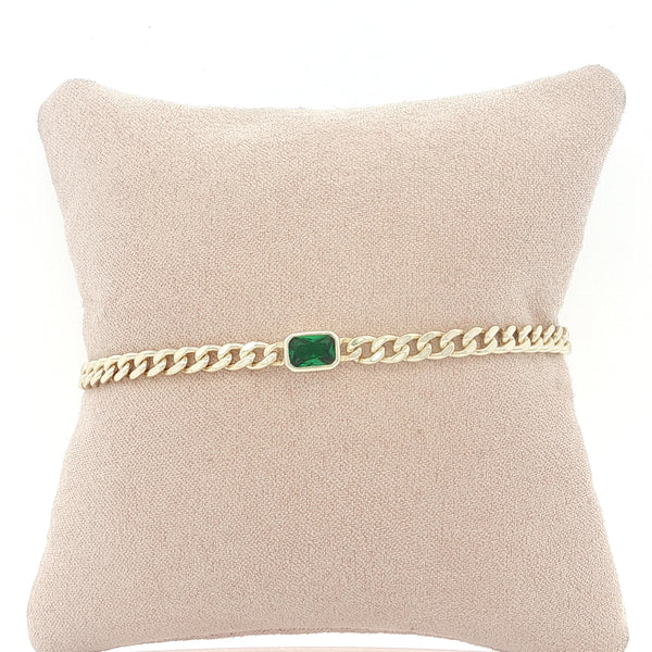 04795 Pulsera rectangulo verde