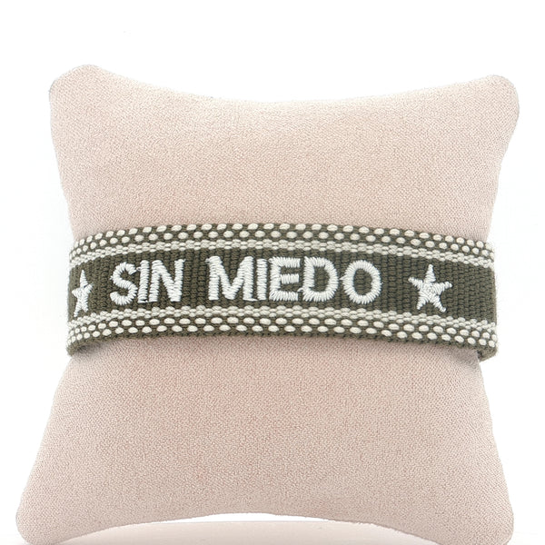 Pulsera Sin Miedo verde militar