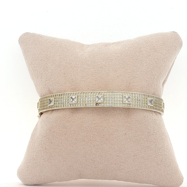 22-73985 CUFF ZIRCONIAS CUADRADAS DORADO