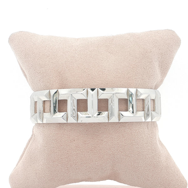 25-73160 Cuff rectangulos plateado