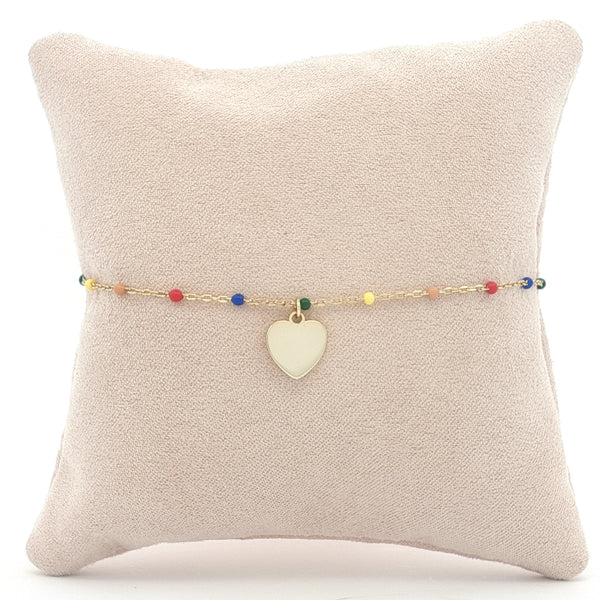 73764 Tobillera cadena esmaltada dije corazon