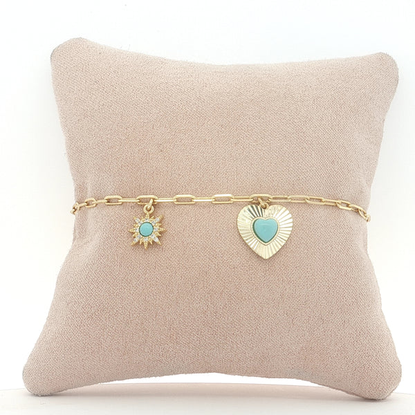 73733 Pulsera charms turquesa