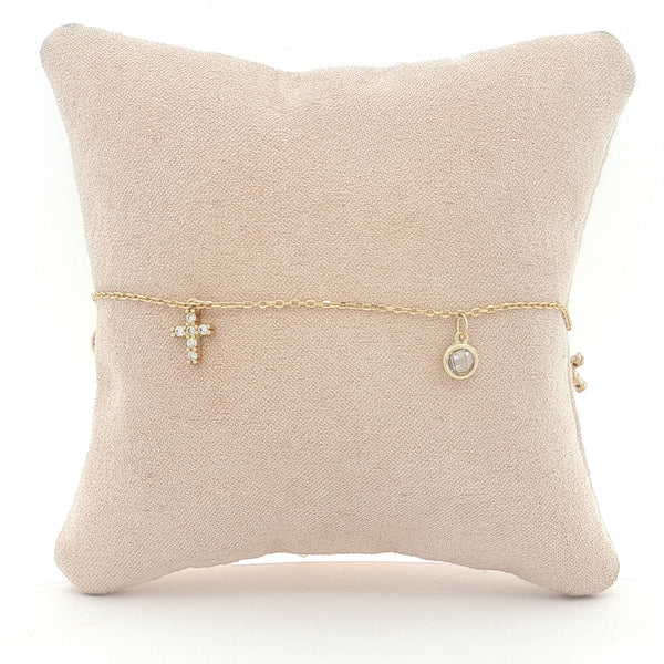 23-0248 TOBILLERA CRUCES Y BEZELS DORADO