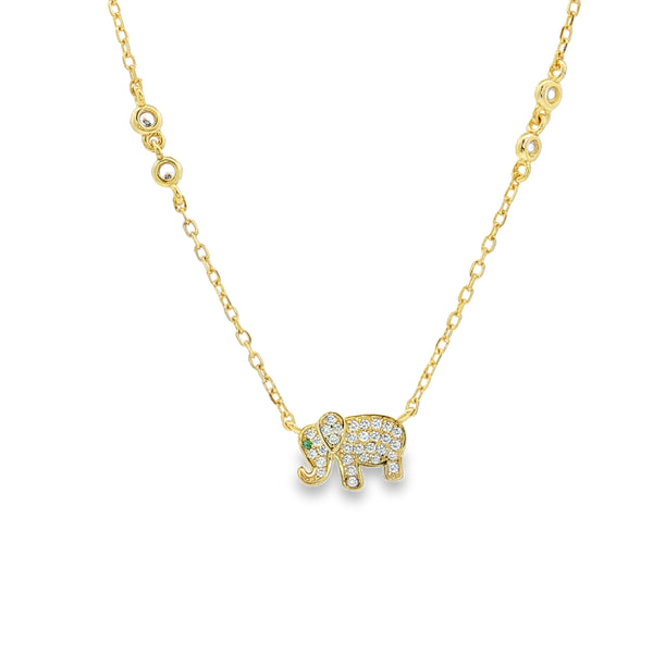 25-73518 Collar dije elefante con bezels dorado