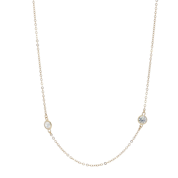 25-73513 Collar largo siete bezels dorado