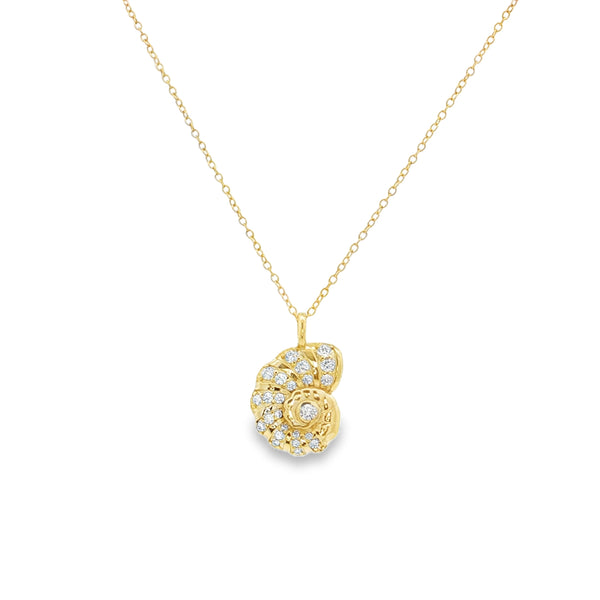 04698 Collar caracol con zirconias en dorado