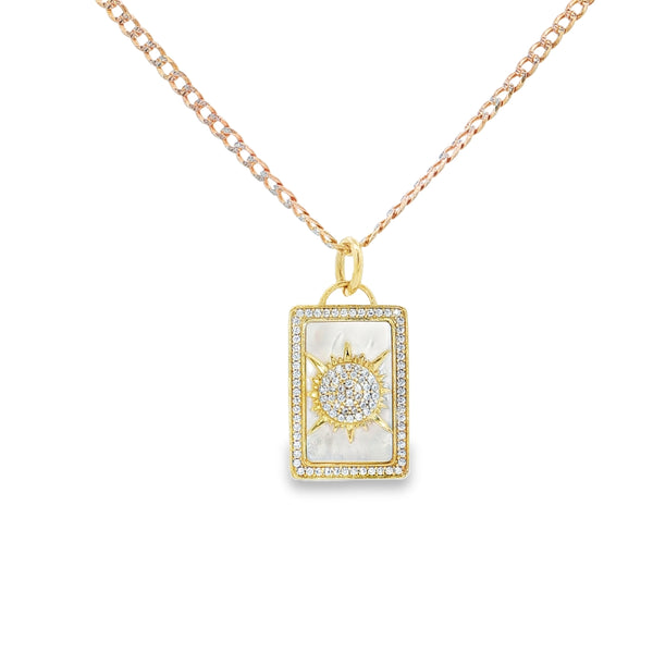 73718 COLLAR DIJE RECTANGULO MADRE PERLA Y SOL