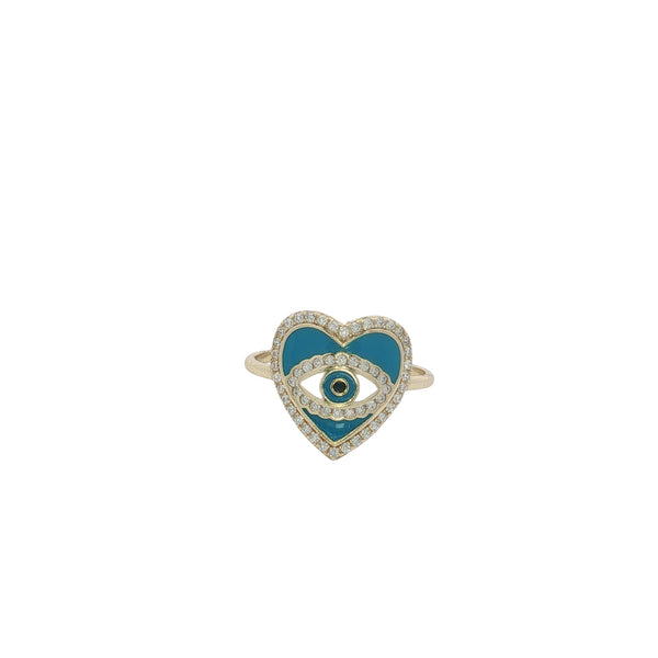 22-02307 ANILLO OJO ESMALTADO CORAZON TALLA 8