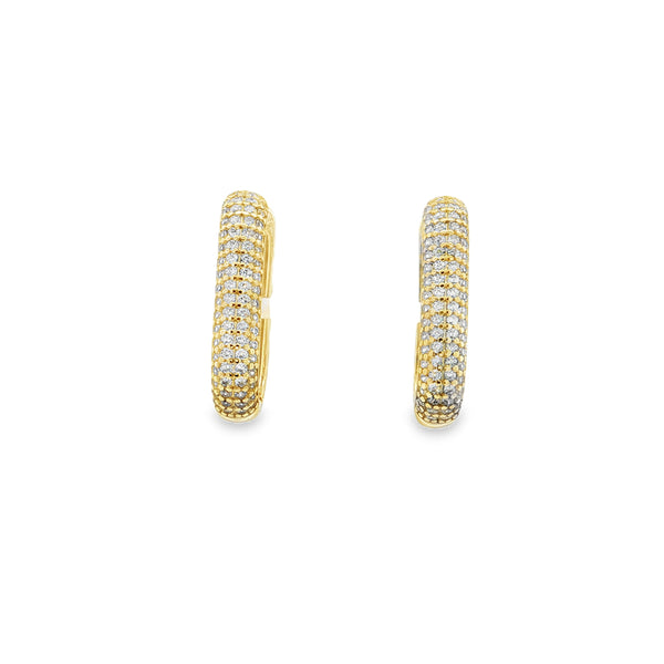 04921 Arracadas ovalo con zirconias dorado