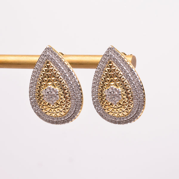 25-73385 Aretes gota zirconias dorado
