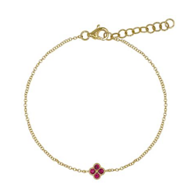 25-81170 Pulsera clover rubí