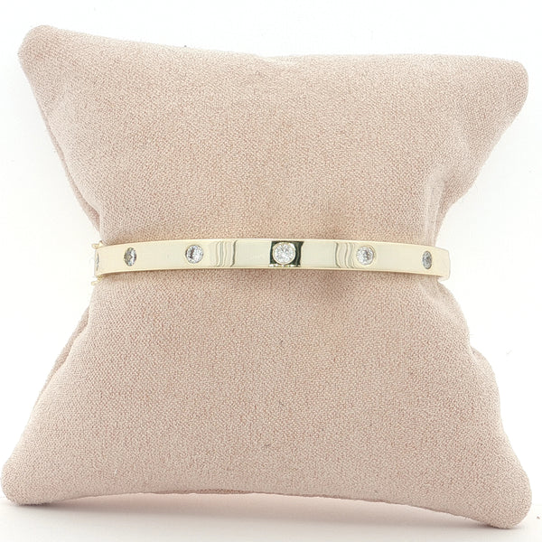 04675 Cuff zirconias dorado