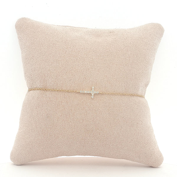 25-81190 Pulsera cruz oro amarillo