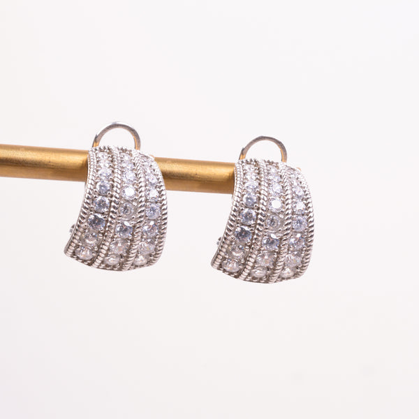 25-73351 Arracadas zirconias plateado