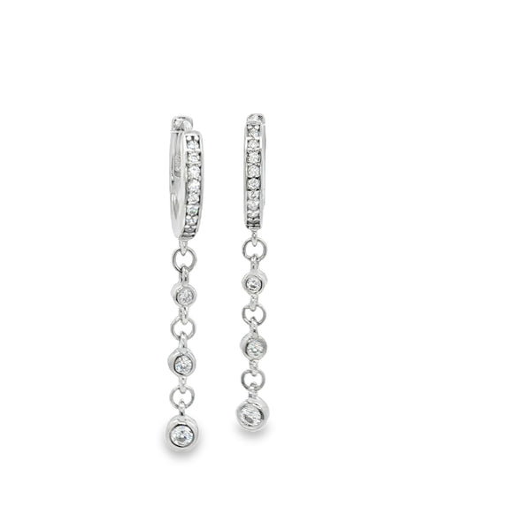 0414 Arracadas bezels plateado