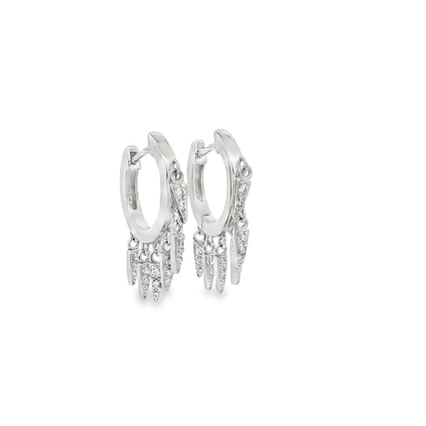 0420P Arracadas fringes plateado