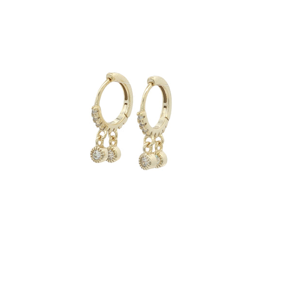 04371 ARRACADAS DOS BEZELS DORADAS