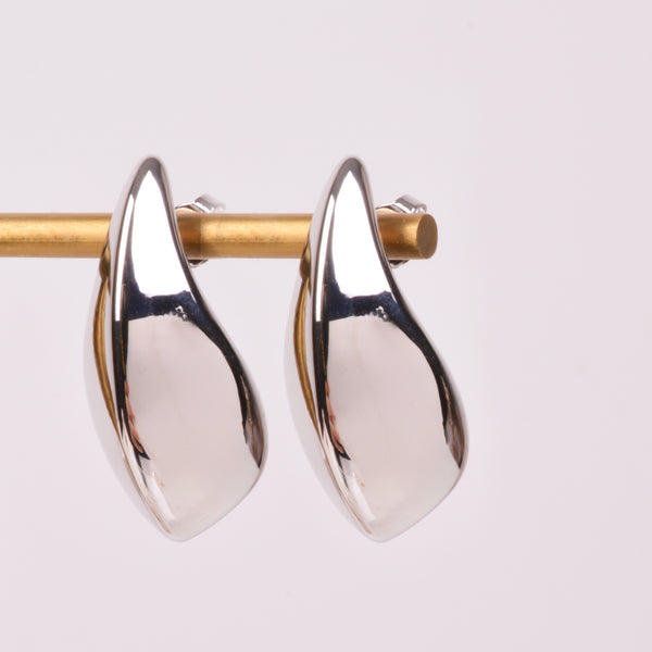 04654 Aretes gota bold plateado