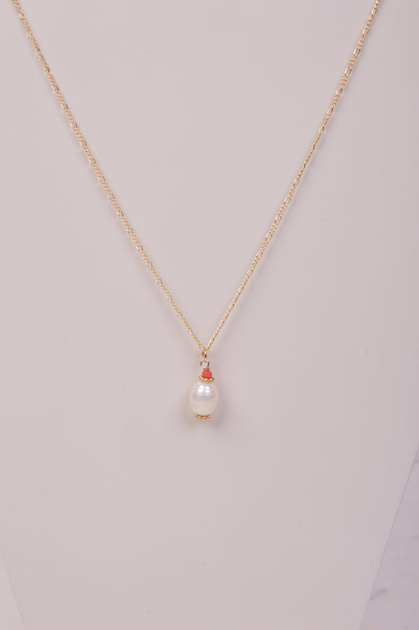 25-9394 Cadena con perla y coral