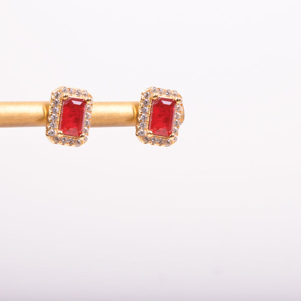 25-73489 Aretes rectangulo rojo