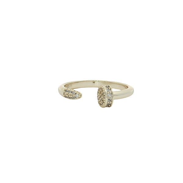 04899 Anillo clavo con zirconias dorado talla 8