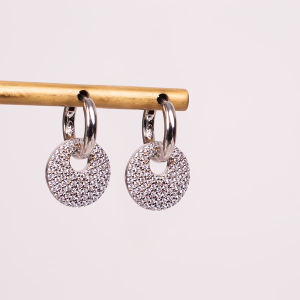 25-73101Arracadas aro con zirconias en plateado