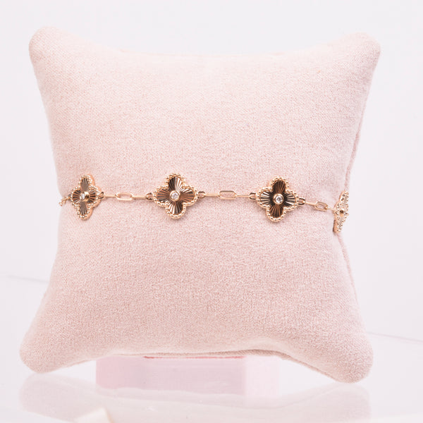 25-8192 Pulsera clovers oro 14kt