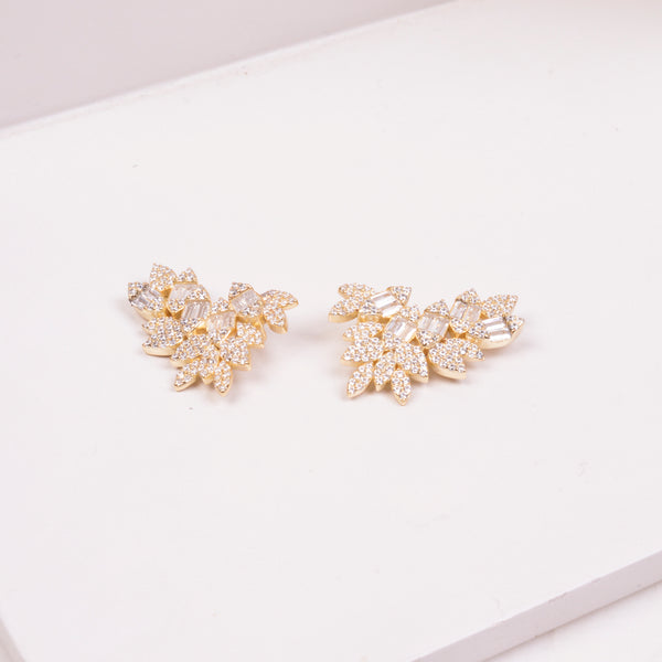 25-73358 Ear crawlers hojas dorado