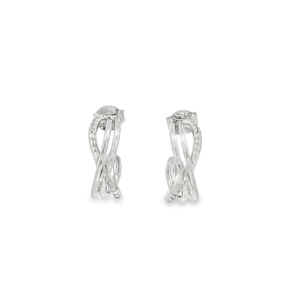 04360 ARRACADAS CRUZADAS ZIRCONIAS PLATEADAS