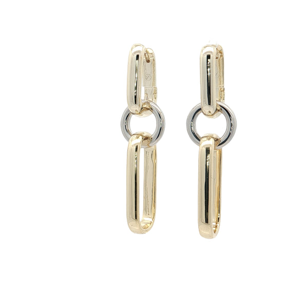 04663 Arracadas eslabones dorado y plateado