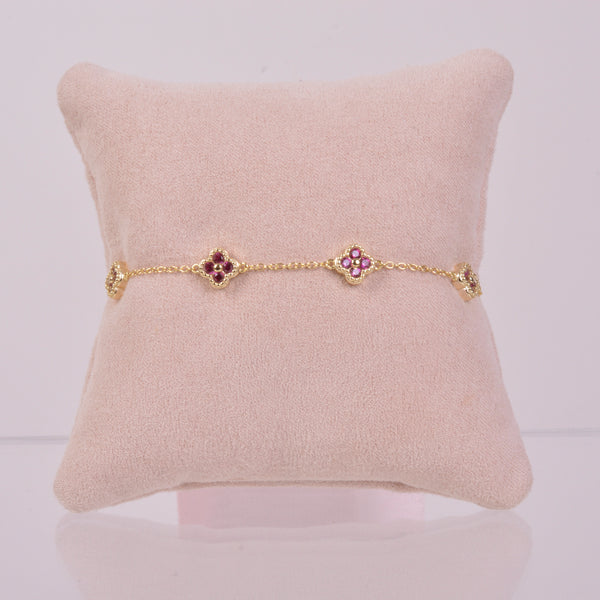 04780 Pulsera clover rosa