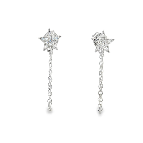 0410 Studs estrella con cadena plateado