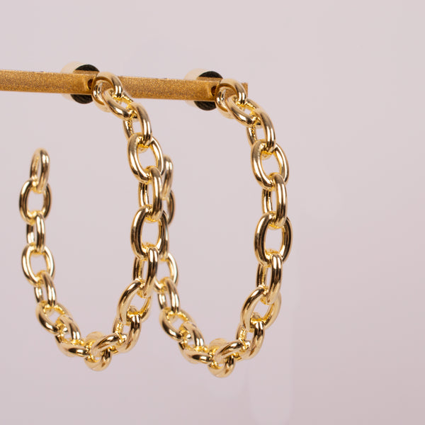 731027 Arracadas eslabones ovalos 44mm doradas