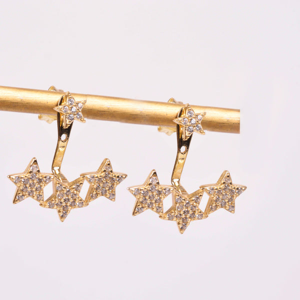 25-0647 Ear Jackets estrellas dorado