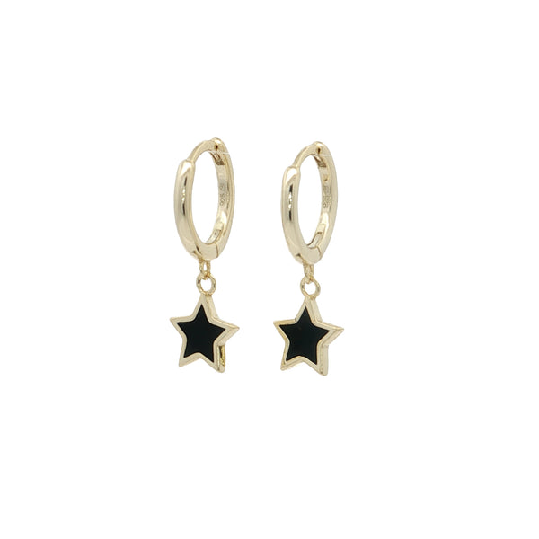04284 ARRACADAS ESTRELLA ESMALTADO NEGRO