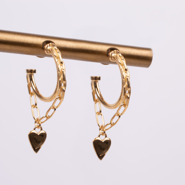 22-73722 ARRACADAS TRES PIRAMIDES DORADAS