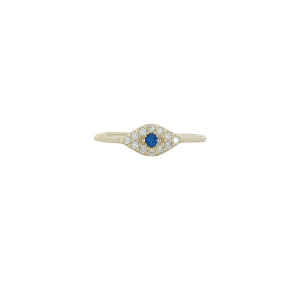 04896 Anillo ojo zirconia azul talla 6