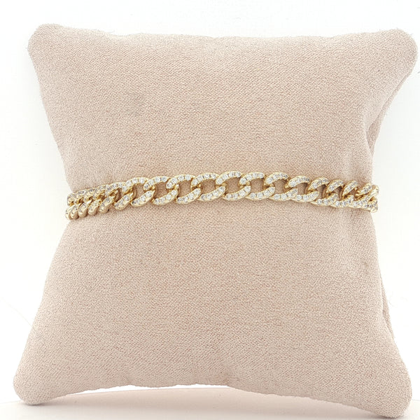 04784 Pulsera eslabones con zirconias dorado