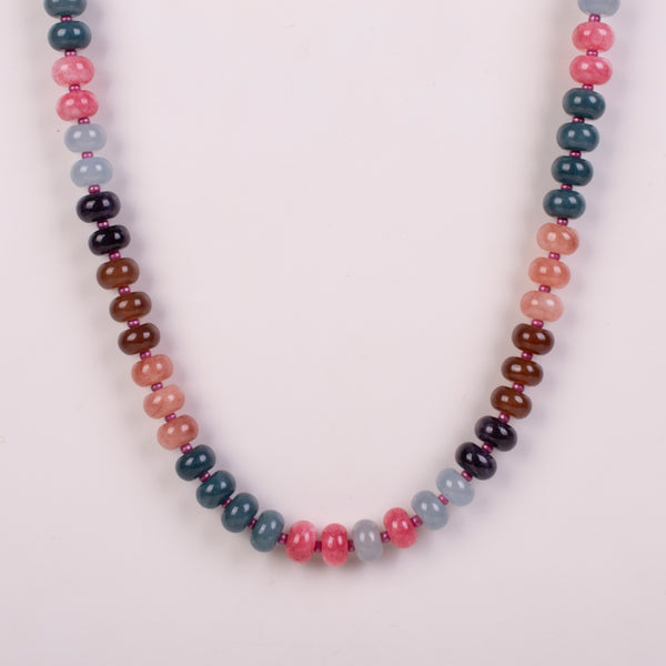 25-93117 Collar cuarzos rondeles colores