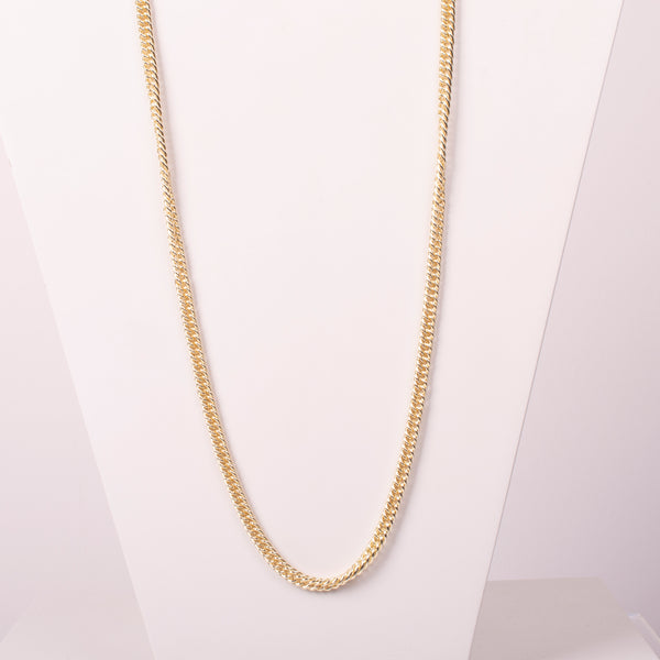 23-93166 COLLAR CADENA 60 CM ESLABON TEJIDO CHAPA 14 KT