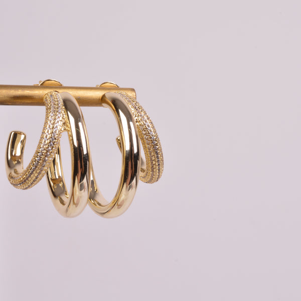 04664 Arracadas dobles con zirconias