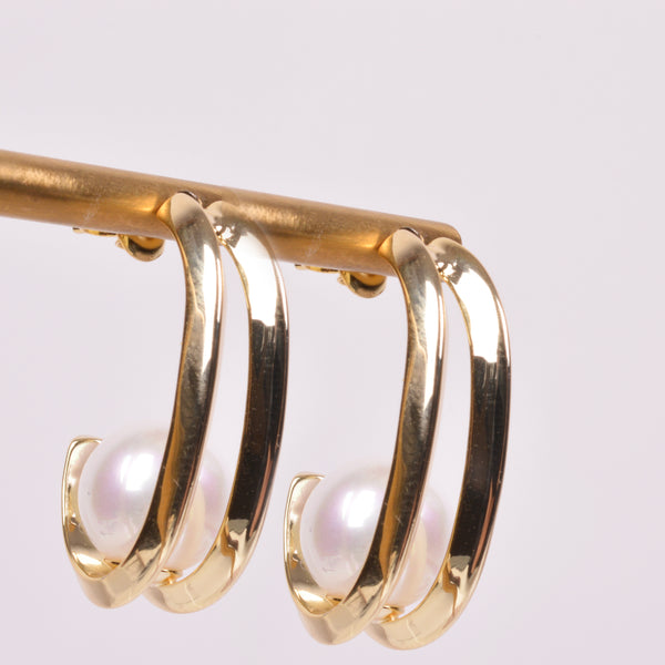 25-73225 Arracadas dobles con perlas